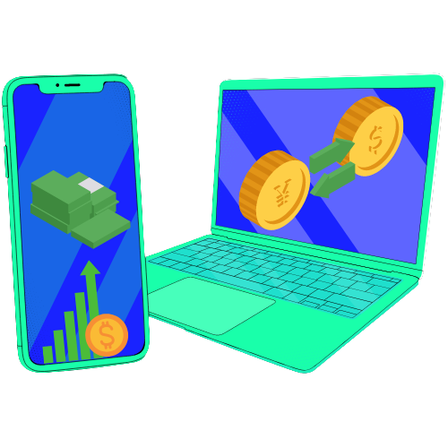 Smartphone and laptop next to each other